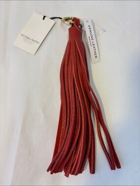 Vittoria Napoli Keyring Fob Handbag Charm Leather Tassel